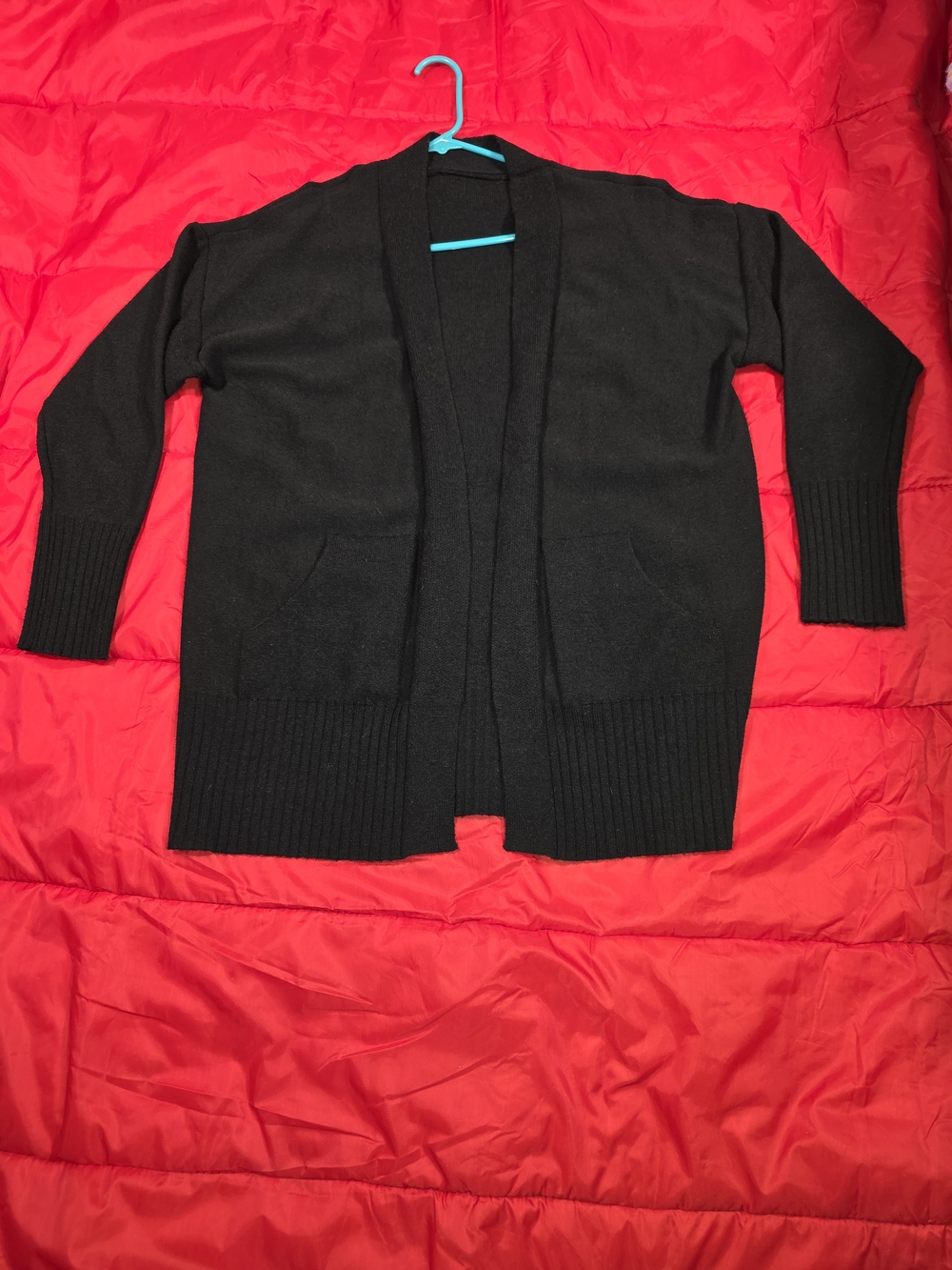 Source Unknown Black Open-Front Women's Cardigan